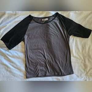 Grey and Black 3/4 Sleeve Top